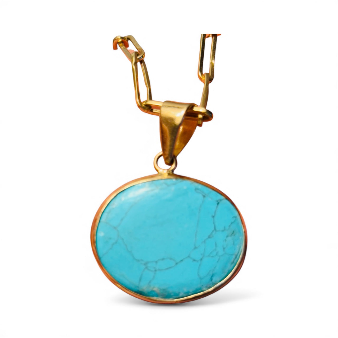 SOL Pendant, Turquoise with Citrine & Champagne Diamonds