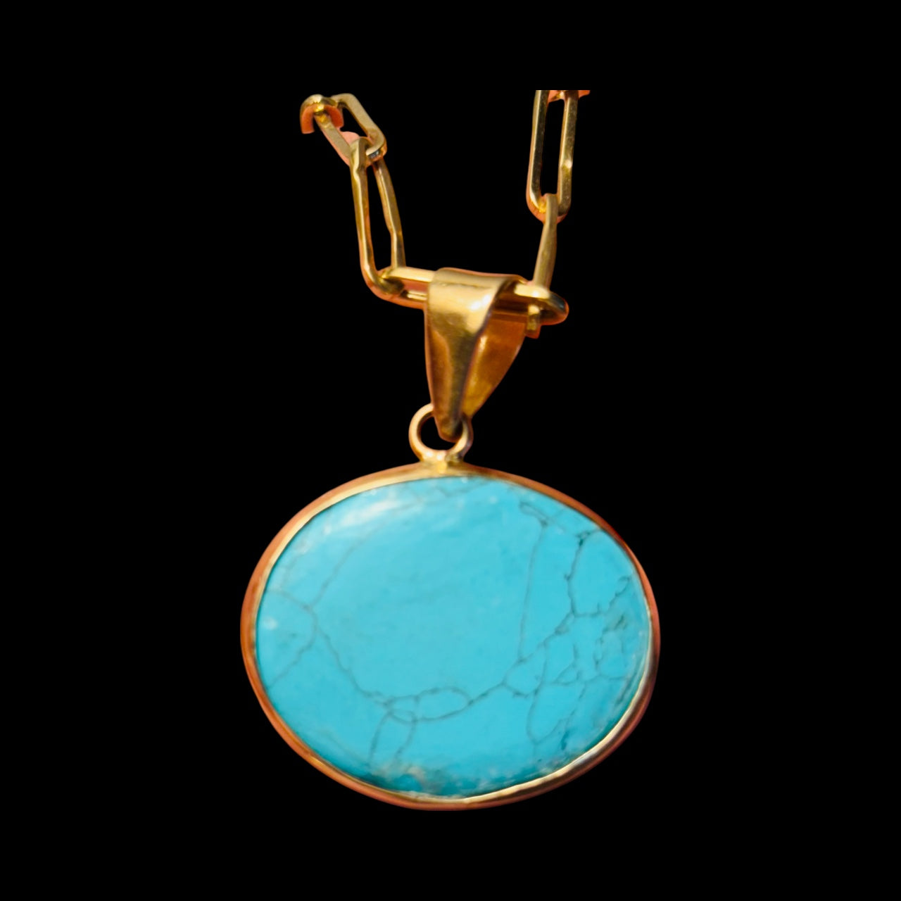 SOL Pendant, Turquoise with Citrine & Champagne Diamonds