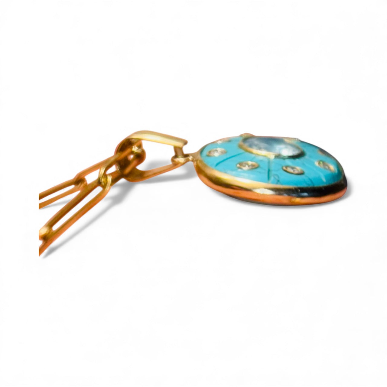 SOL Pendant, Turquoise, Sky Blue Topaz & Diamonds