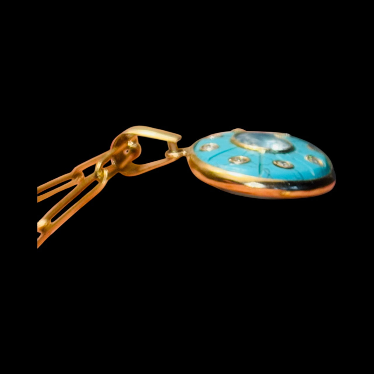 SOL Pendant, Turquoise, Sky Blue Topaz & Diamonds