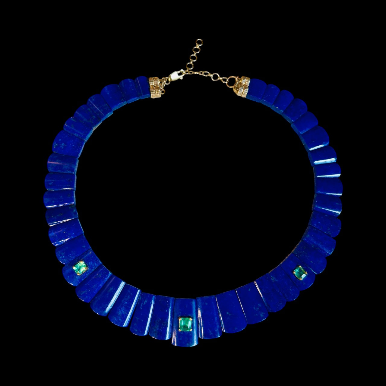 The CLEOPATRA, Lapis and Emerald Collar Necklace