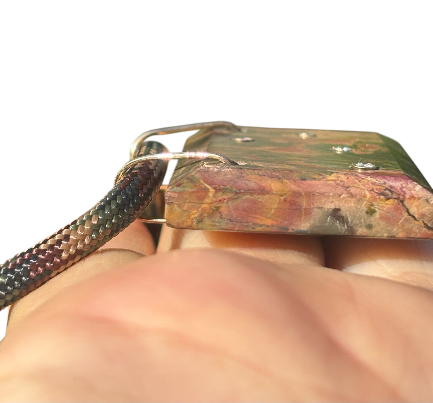 Red Creek Jasper & Diamond Paracord Necklace