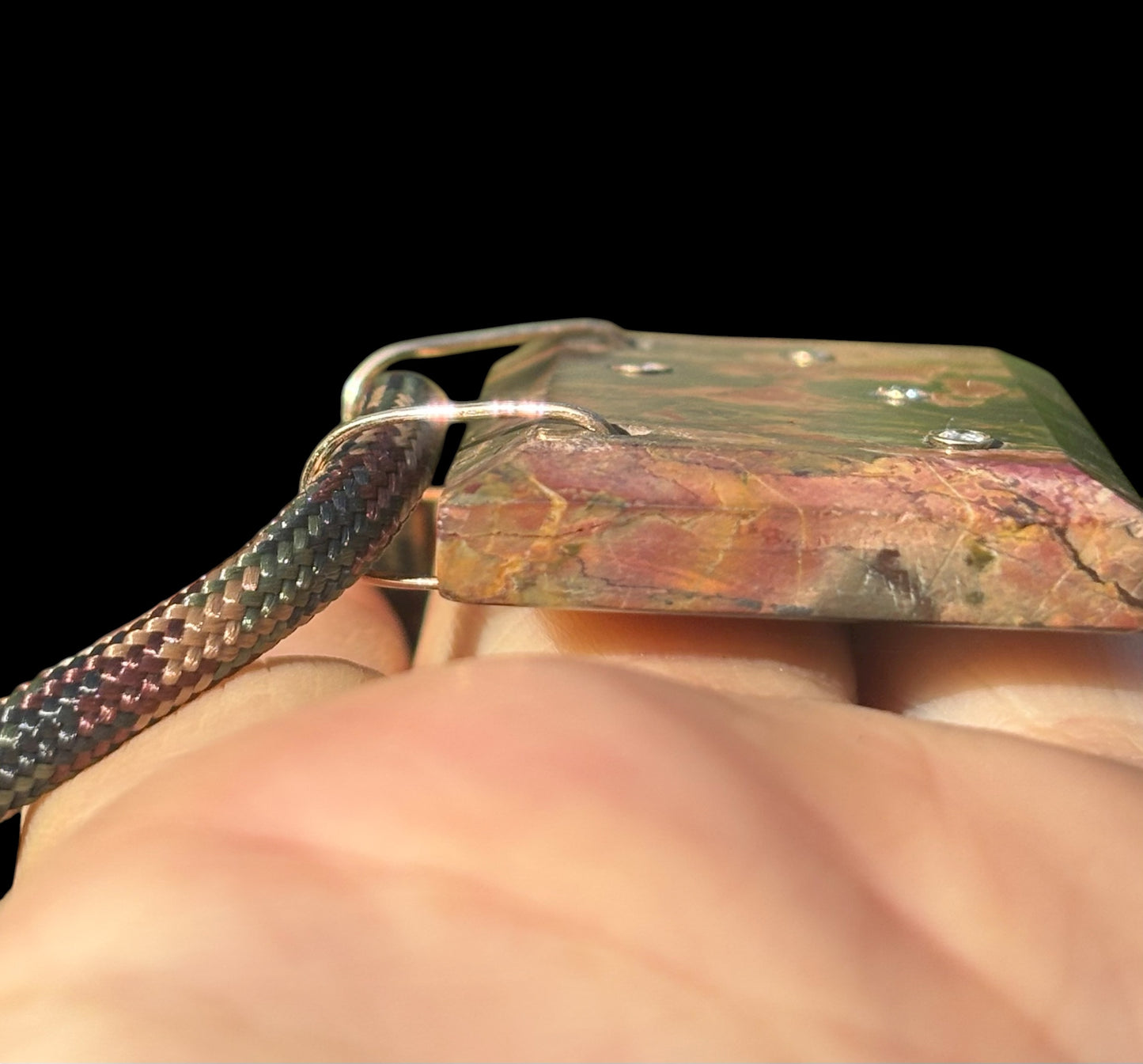 Red Creek Jasper & Diamond Paracord Necklace