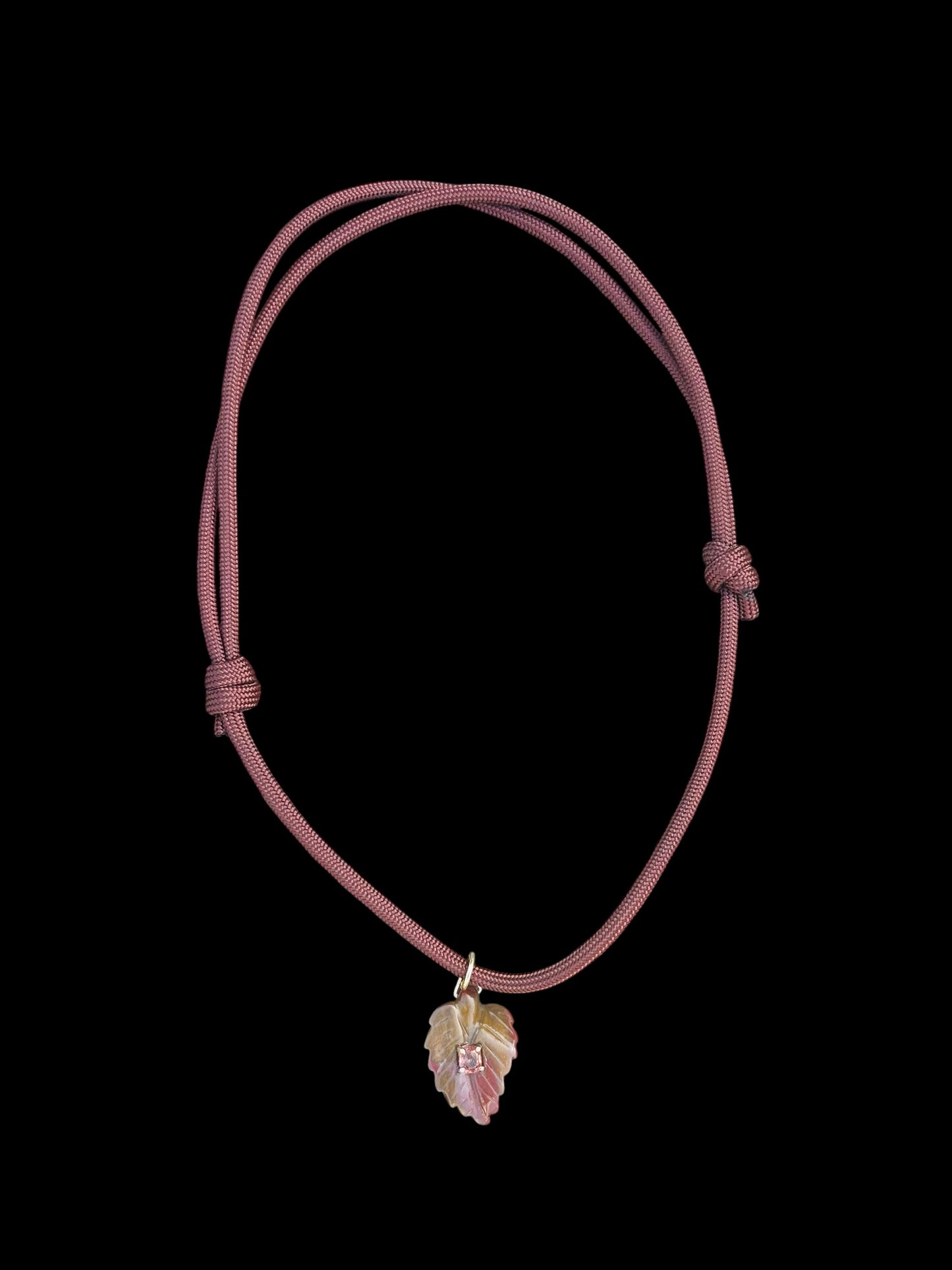 Indian Agate and Spinel Paracord Necklace