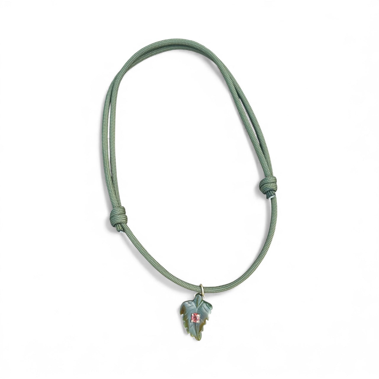 Indian Agate & Spinel Paracord Necklace