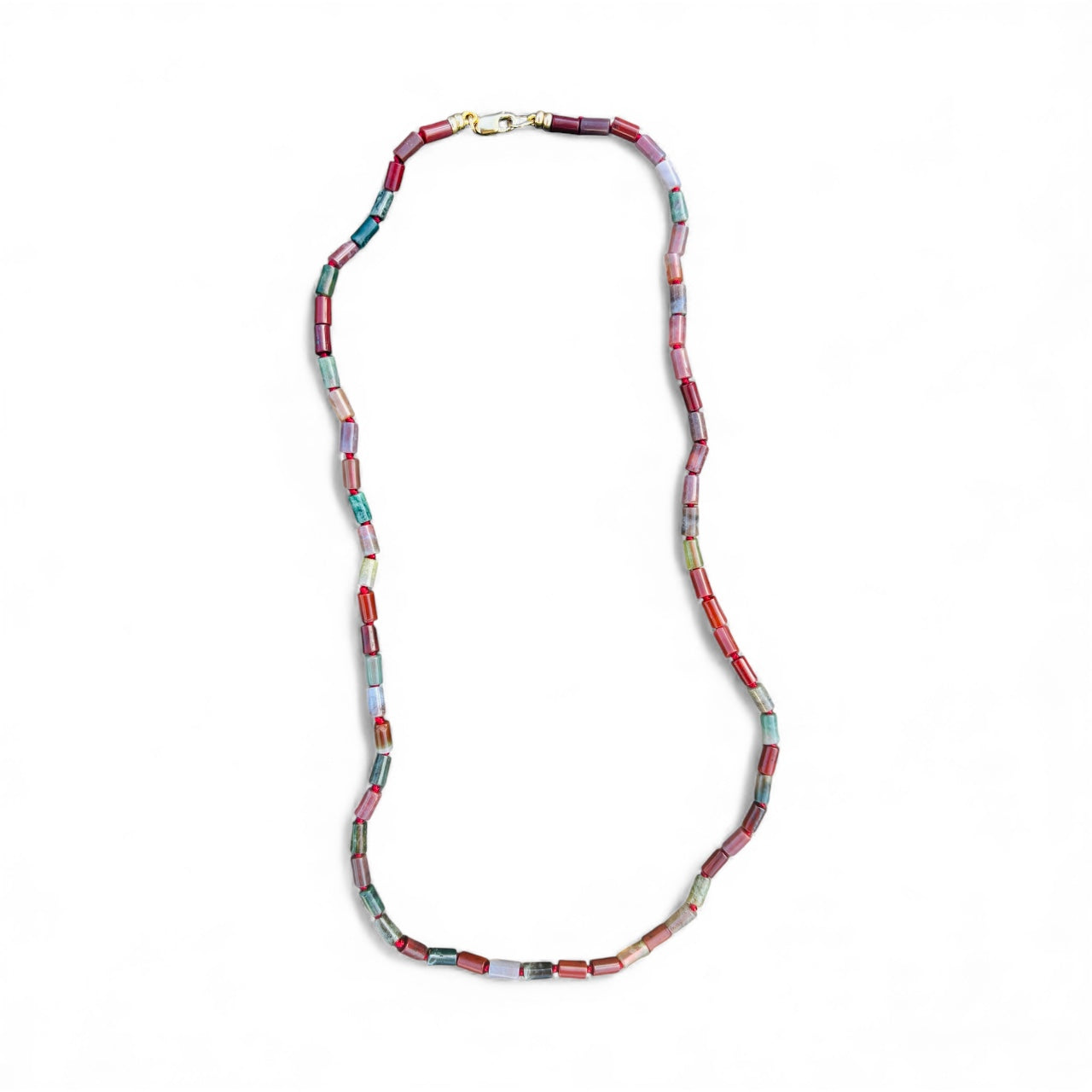 Indian Agate Tube Bead Necklace