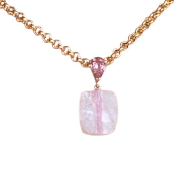 Candy Dish Pendant with Pear Shape Pink Tourmaline