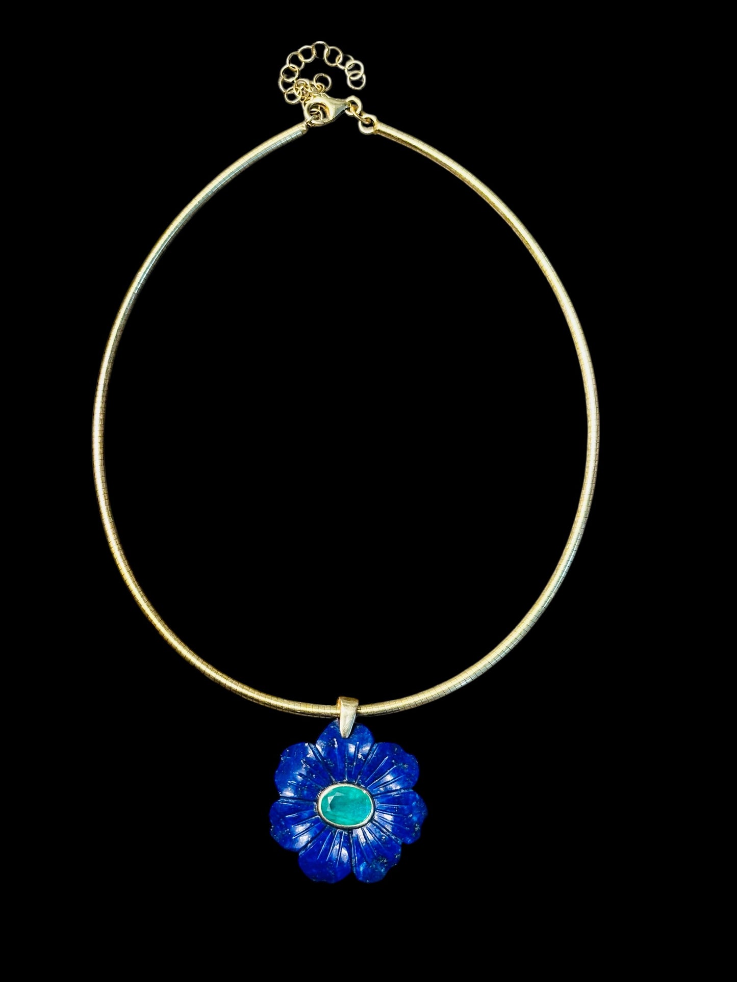 FLORA Pendant, Lapis with Emerald