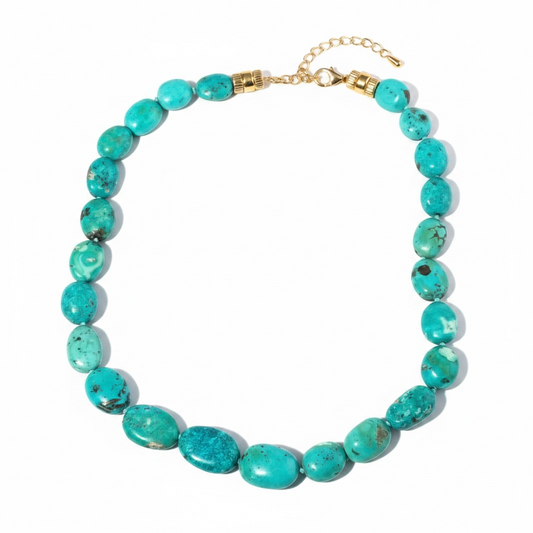 Arizona Turquoise Necklace with 14k Gold