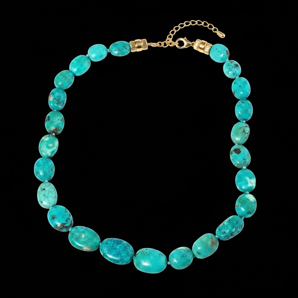 Arizona Turquoise Necklace with 14k Gold