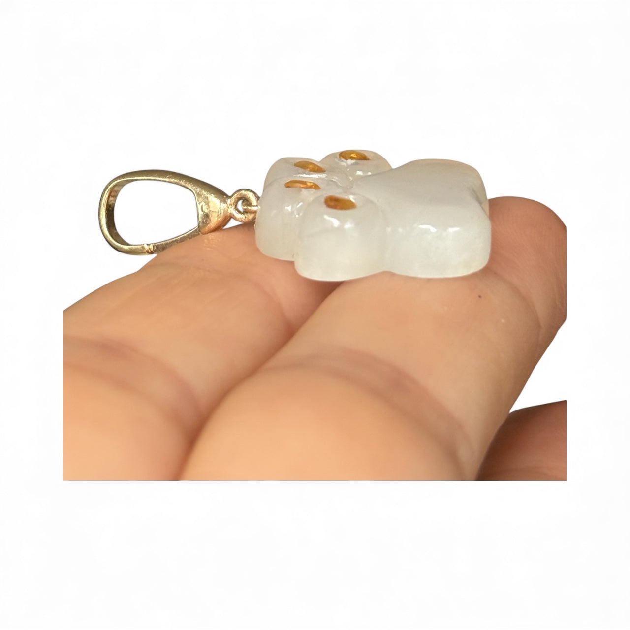 Dog Paw Pendant, Moonstone with Citrines