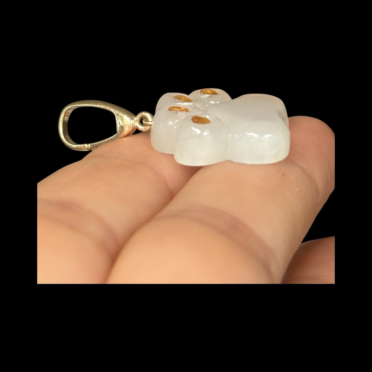 Dog Paw Pendant, Moonstone with Citrines