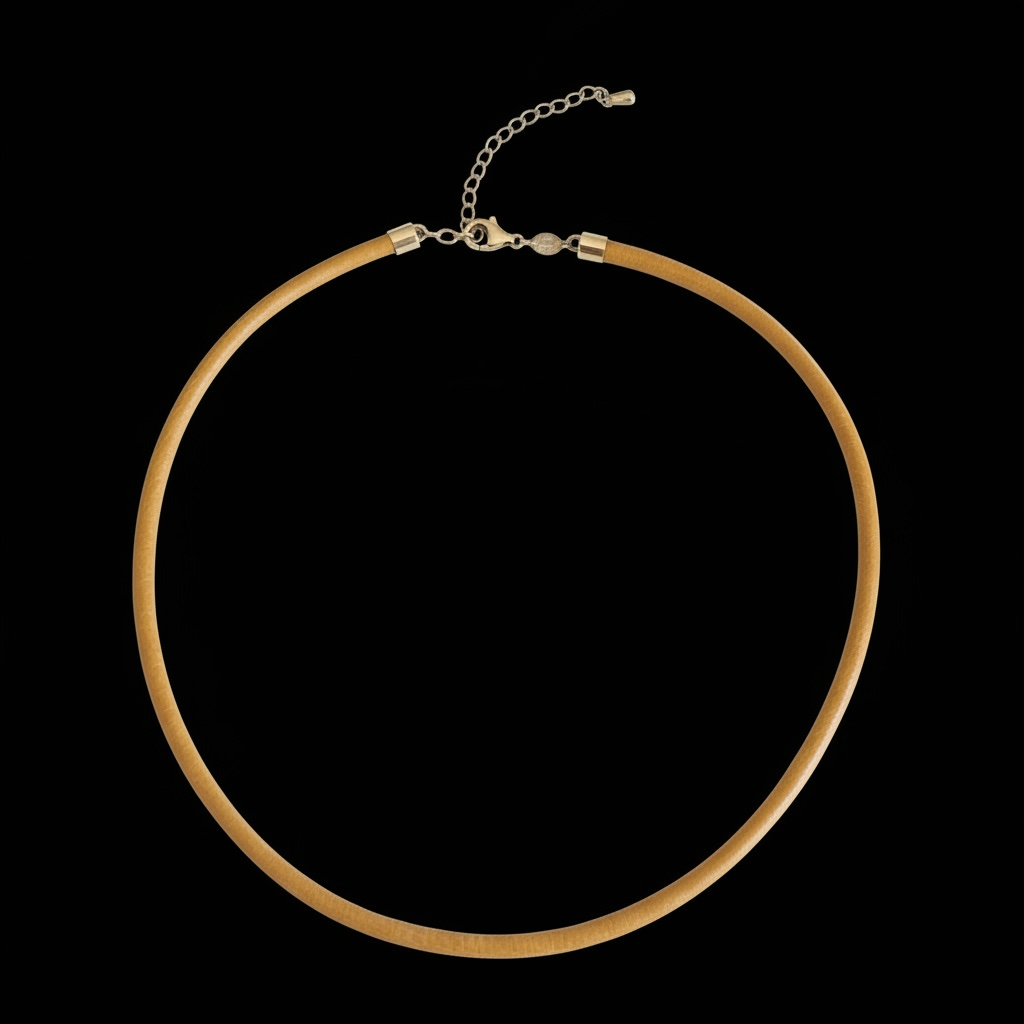 Camel Leather Cord with 14k Gold and Extender