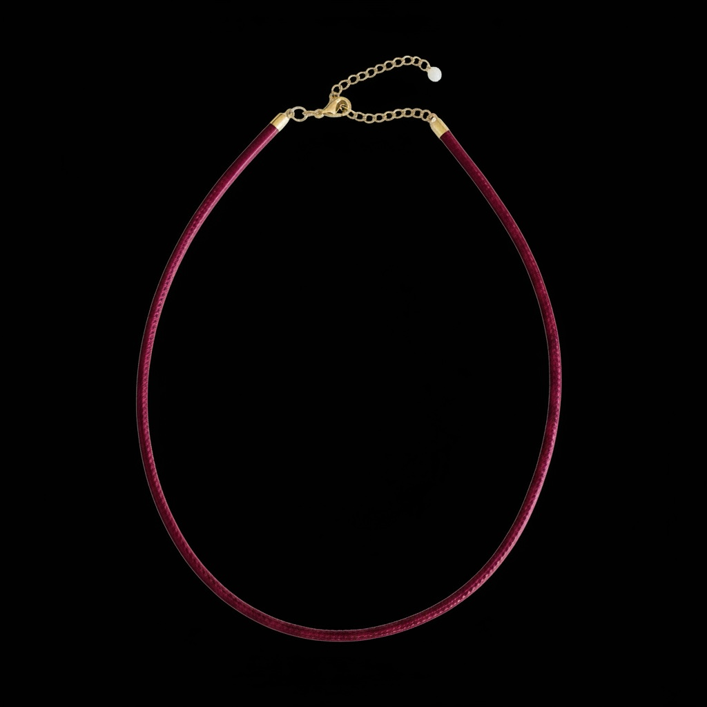 Red Leather Cord Necklace with 18k Gold and Extender