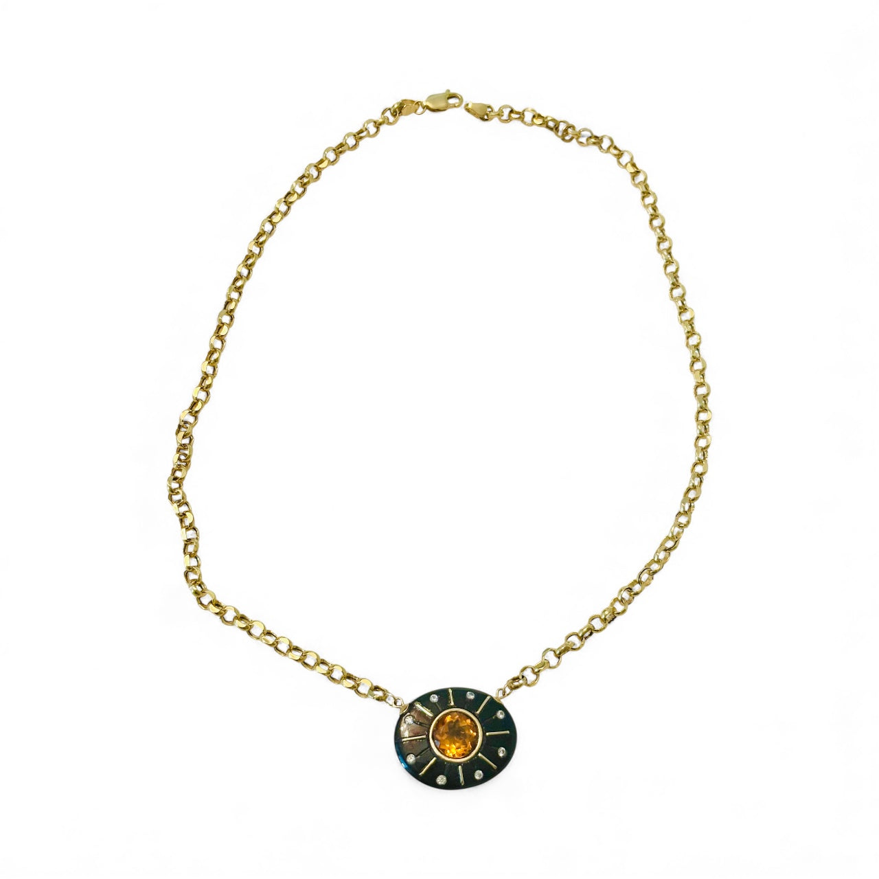 SOL Necklace, Black Onyx with Citrine & Diamonds
