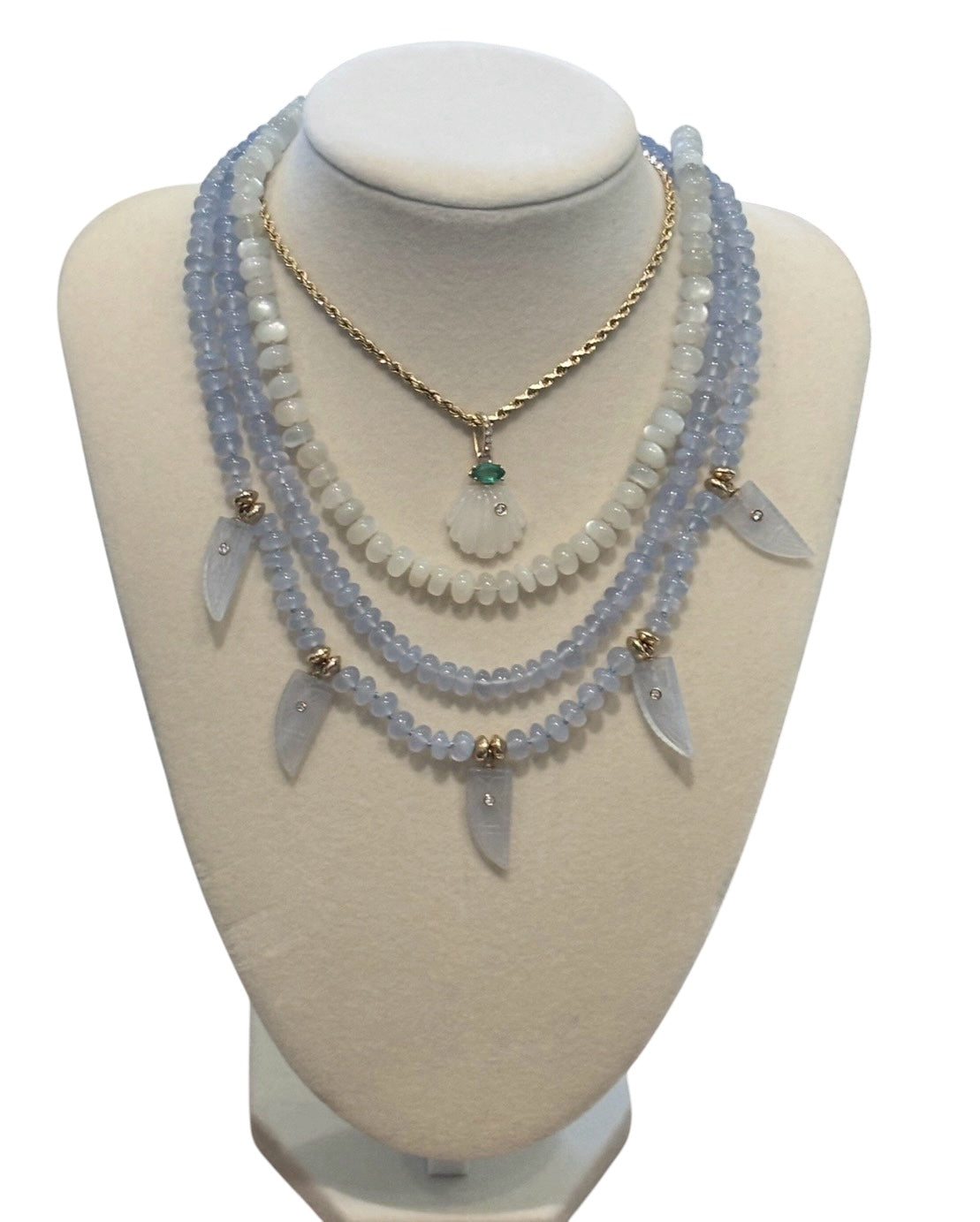 Chalcedony & Diamond Necklace