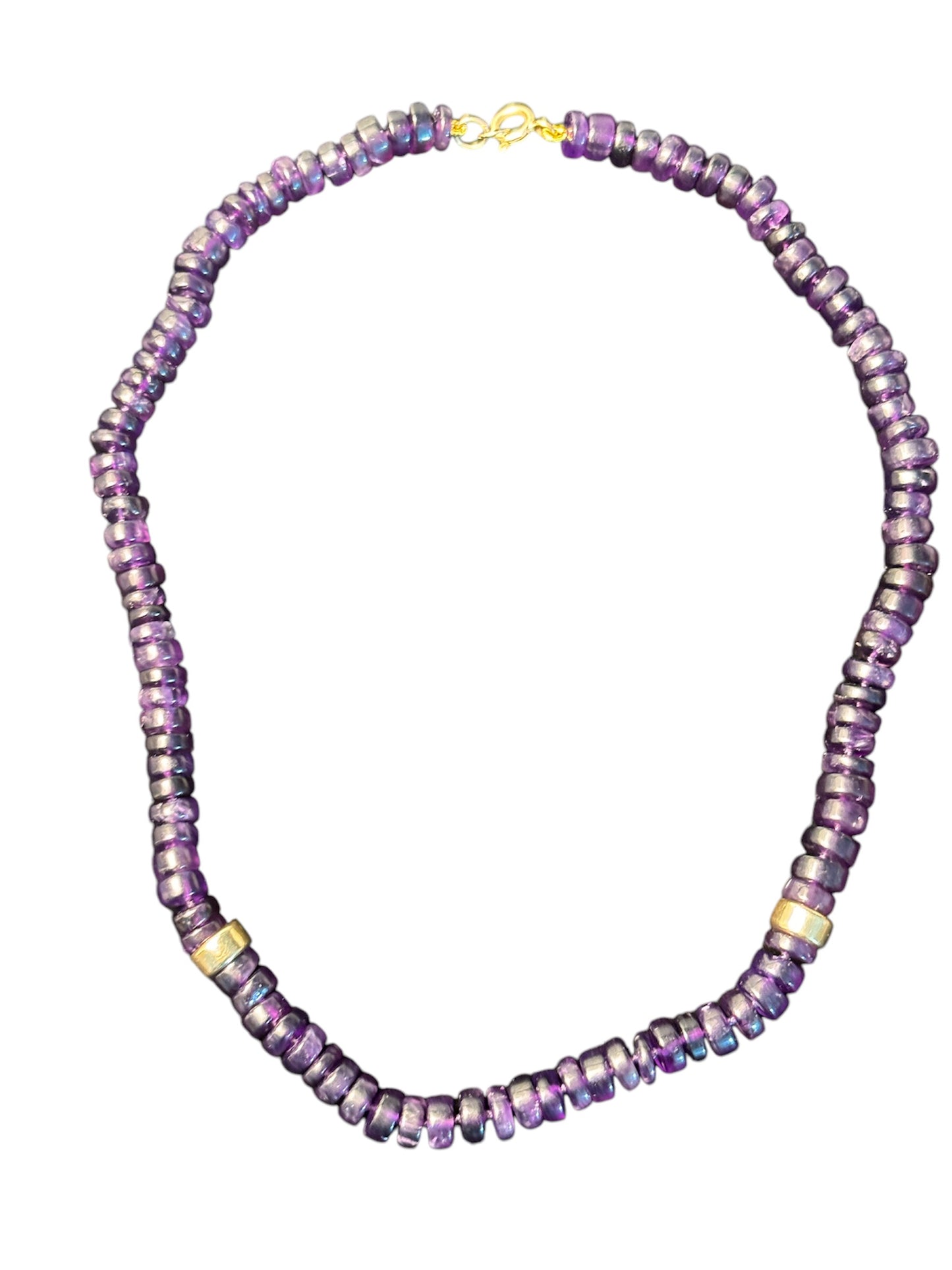 Amethyst and 14k gold necklace