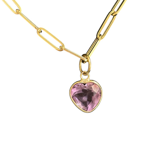 Amethyst Heart Charm