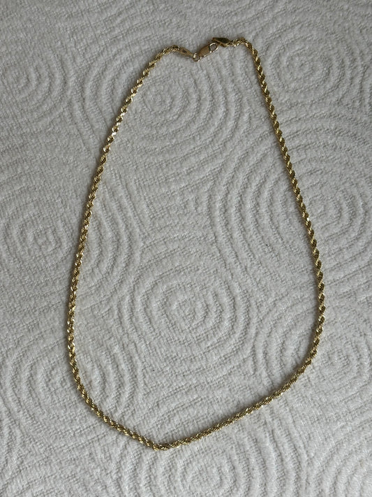 Gold Rope Chain, 3mm, 18”