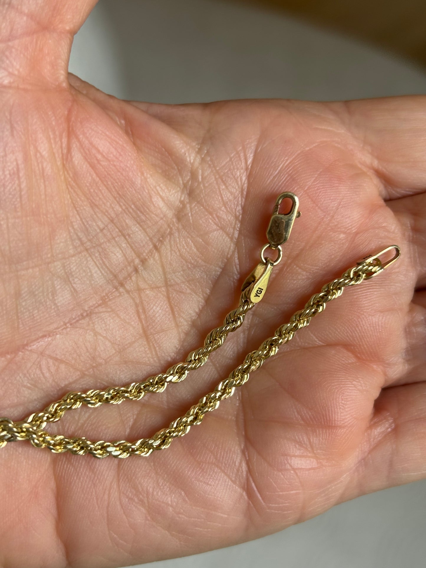 Gold Rope Chain, 3mm, 18”