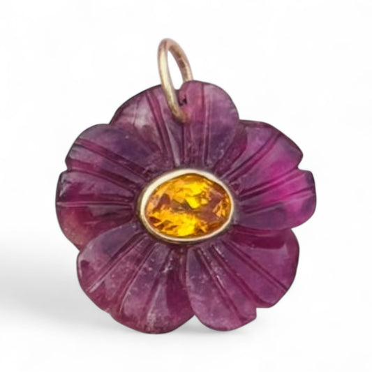 FLORA Pendant: Tourmaline & Mandarin Garnet