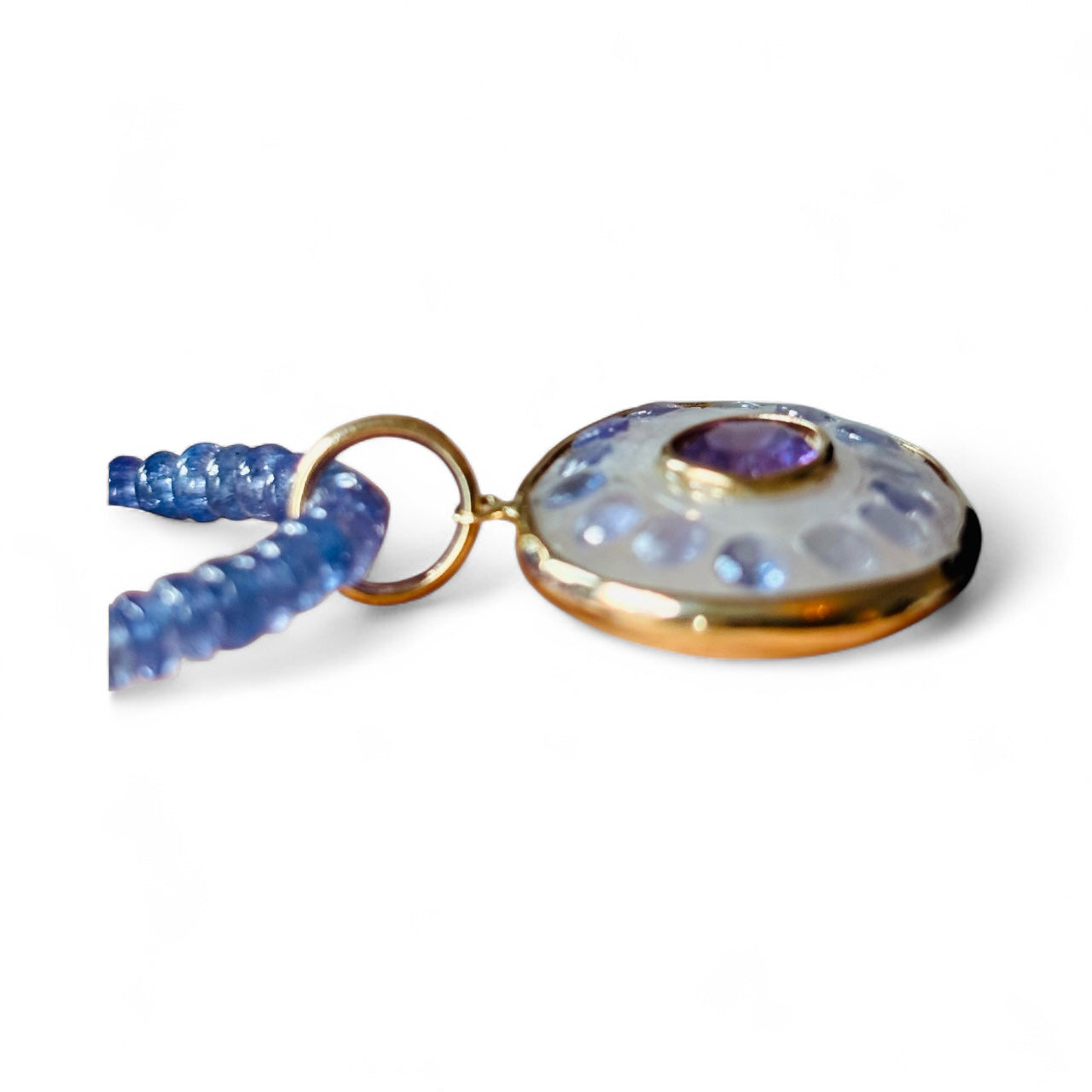 Evil Eye Necklace: Moonstone, Amethyst & Tanzanite