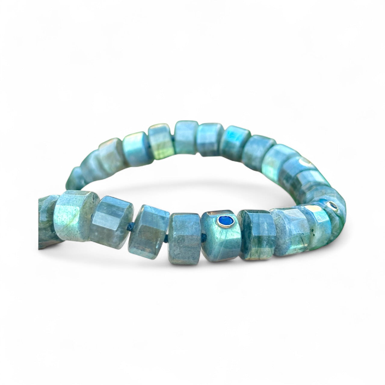 GRAND LABRADORITE NECKLACE with Blue Sapphires