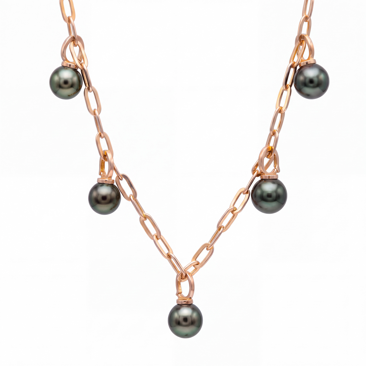Tahitian Pearl Necklace with 18k Gold & 14l Gold