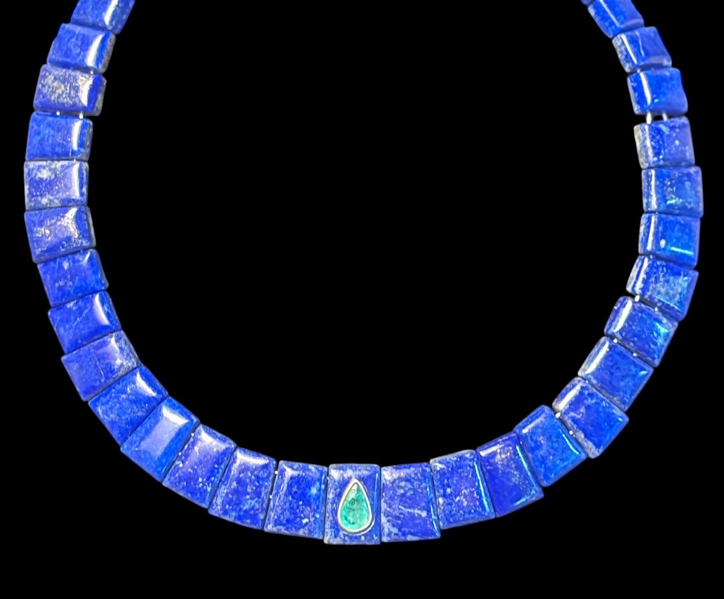 THE CLEO / / lapis collar necklace with emerald