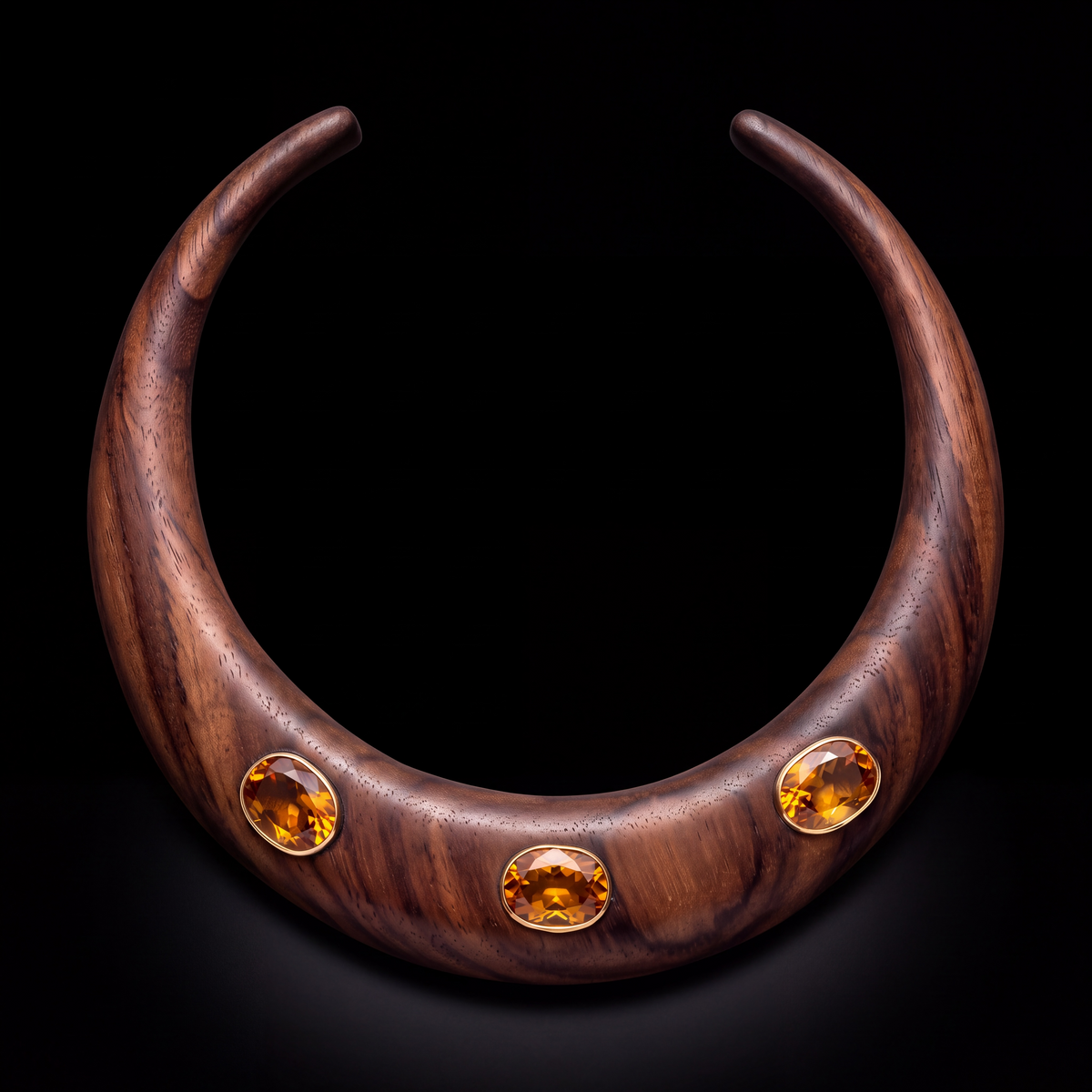 Epic Wood Collar Necklace with Madeira Citrines