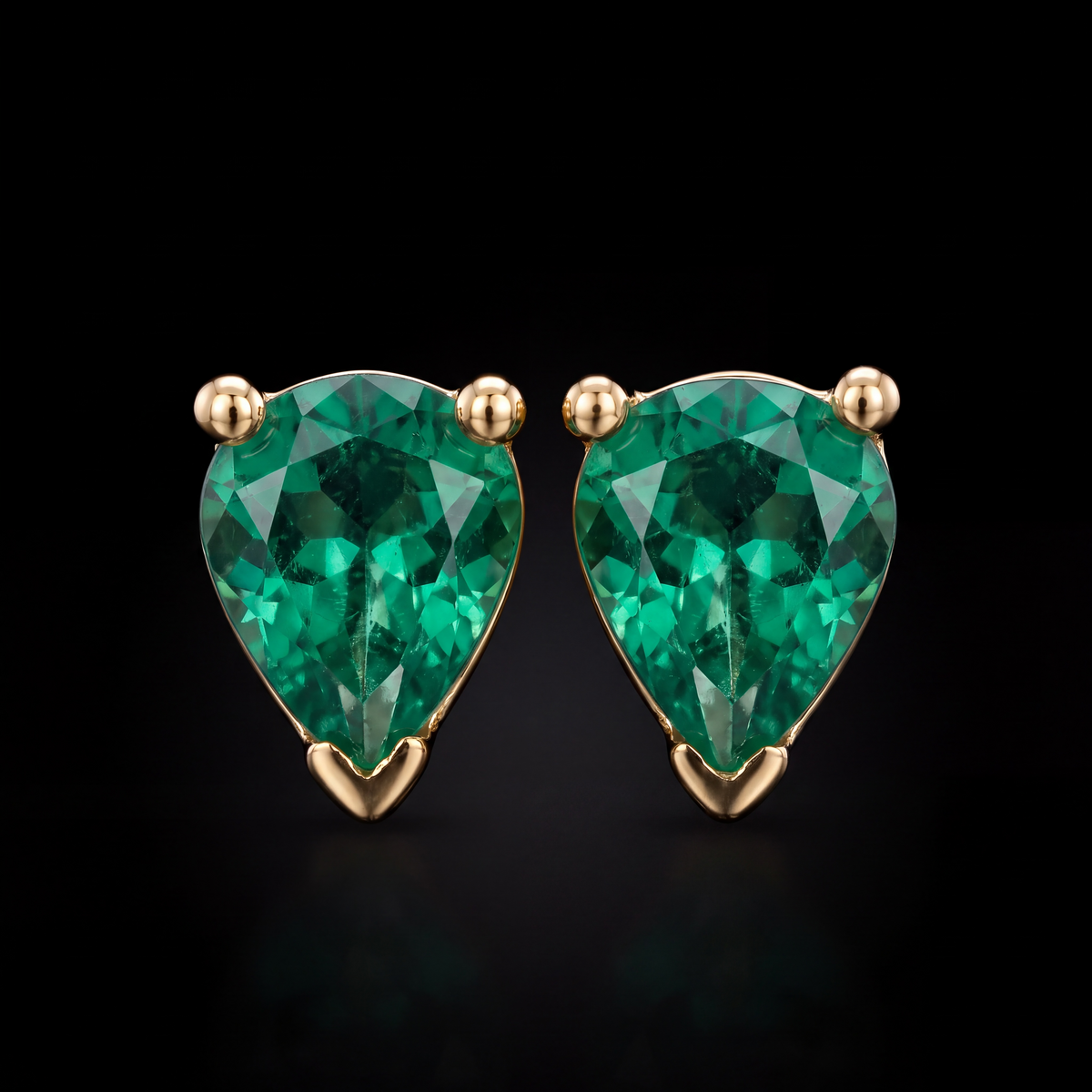Tsavorite Pear Stud Earrings