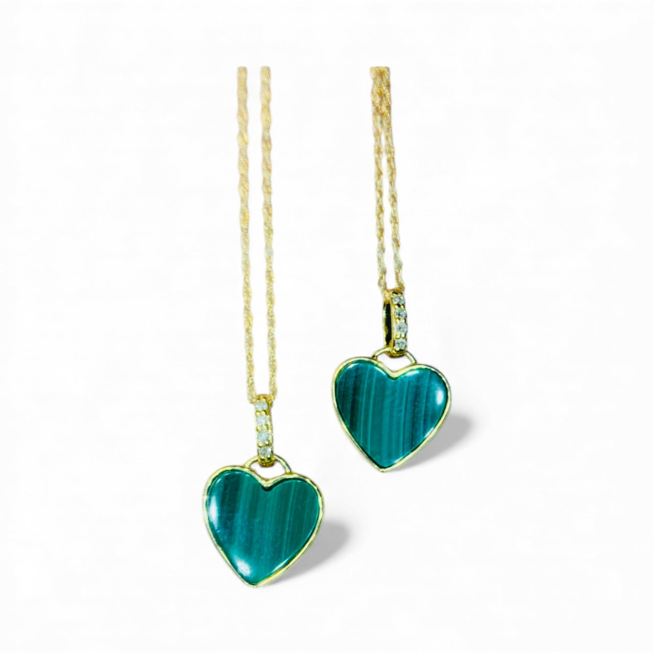 Malachite Heart & Gold Necklace