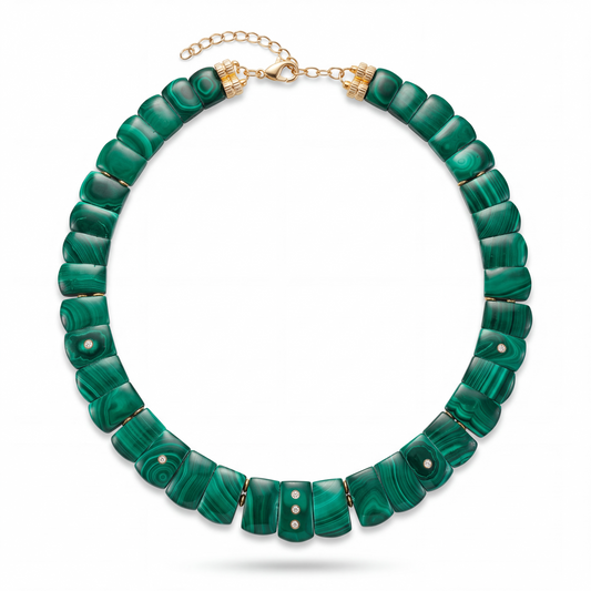 The CLEOPATRA, Malachite and Diamond Collar Necklace