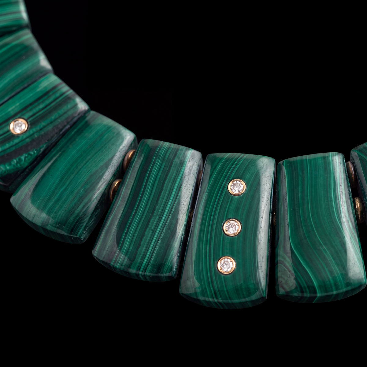 The CLEOPATRA, Malachite and Diamond Collar Necklace