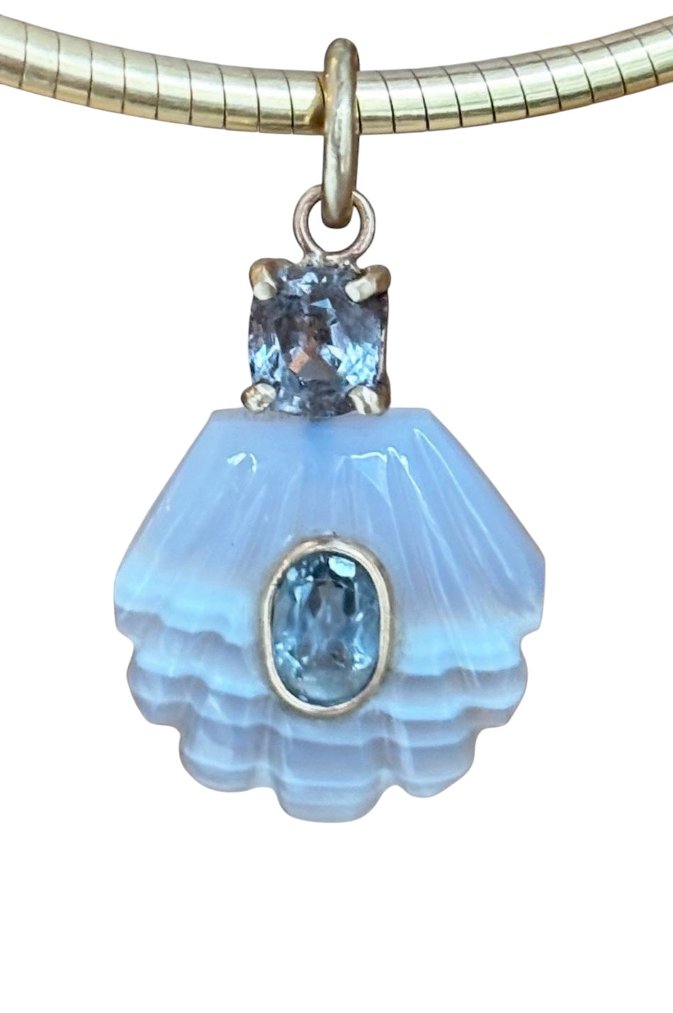 Laguna Agate Shell with Grey Spinel