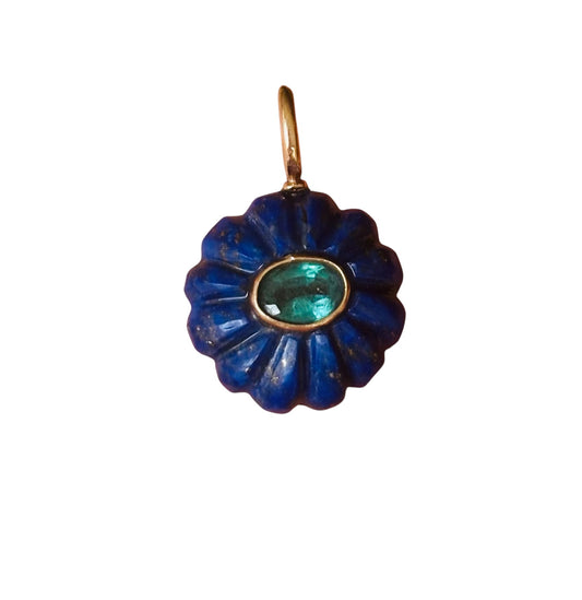 FLORA Pendant, Lapis with Emerald & Pink Tourmaline