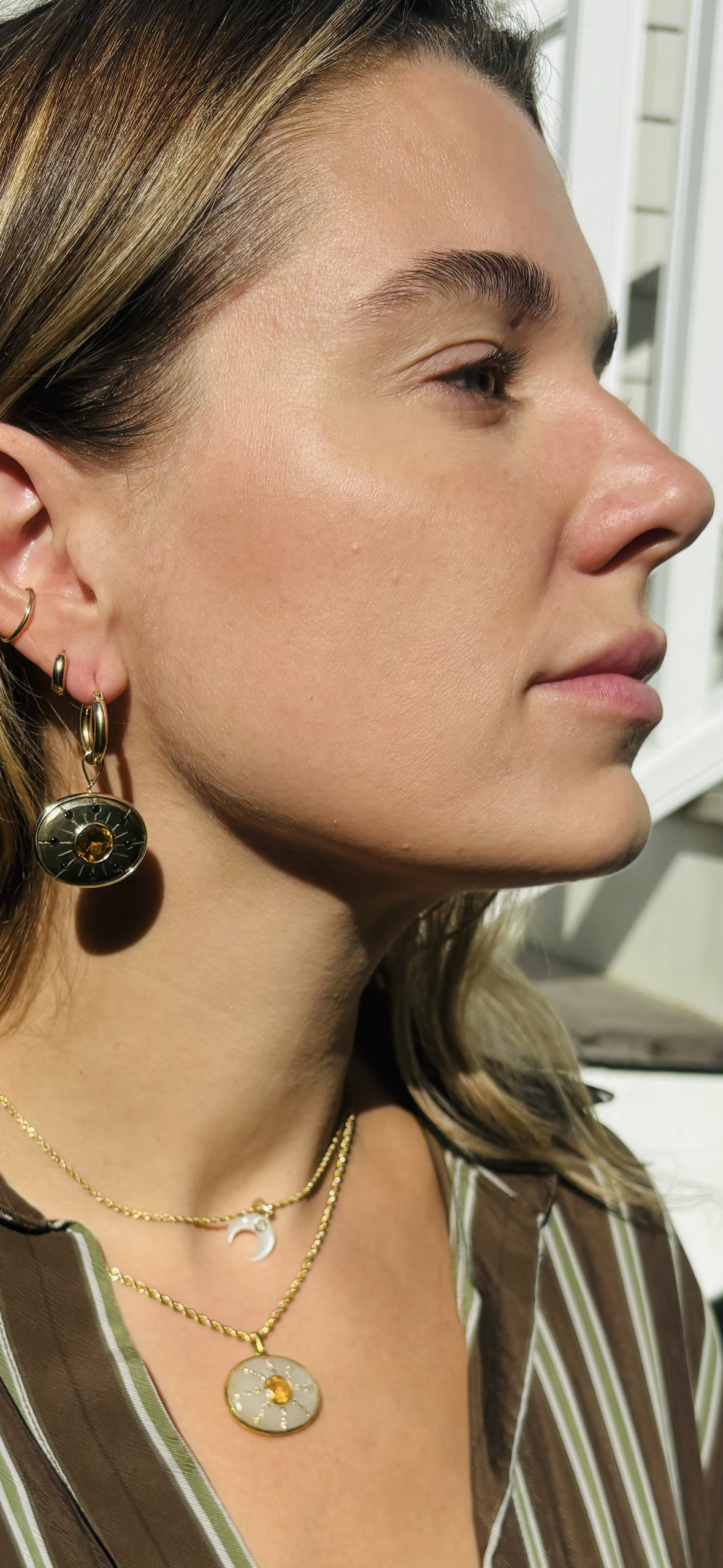 S O L  Earrings // pyrite, citrine, emeralds