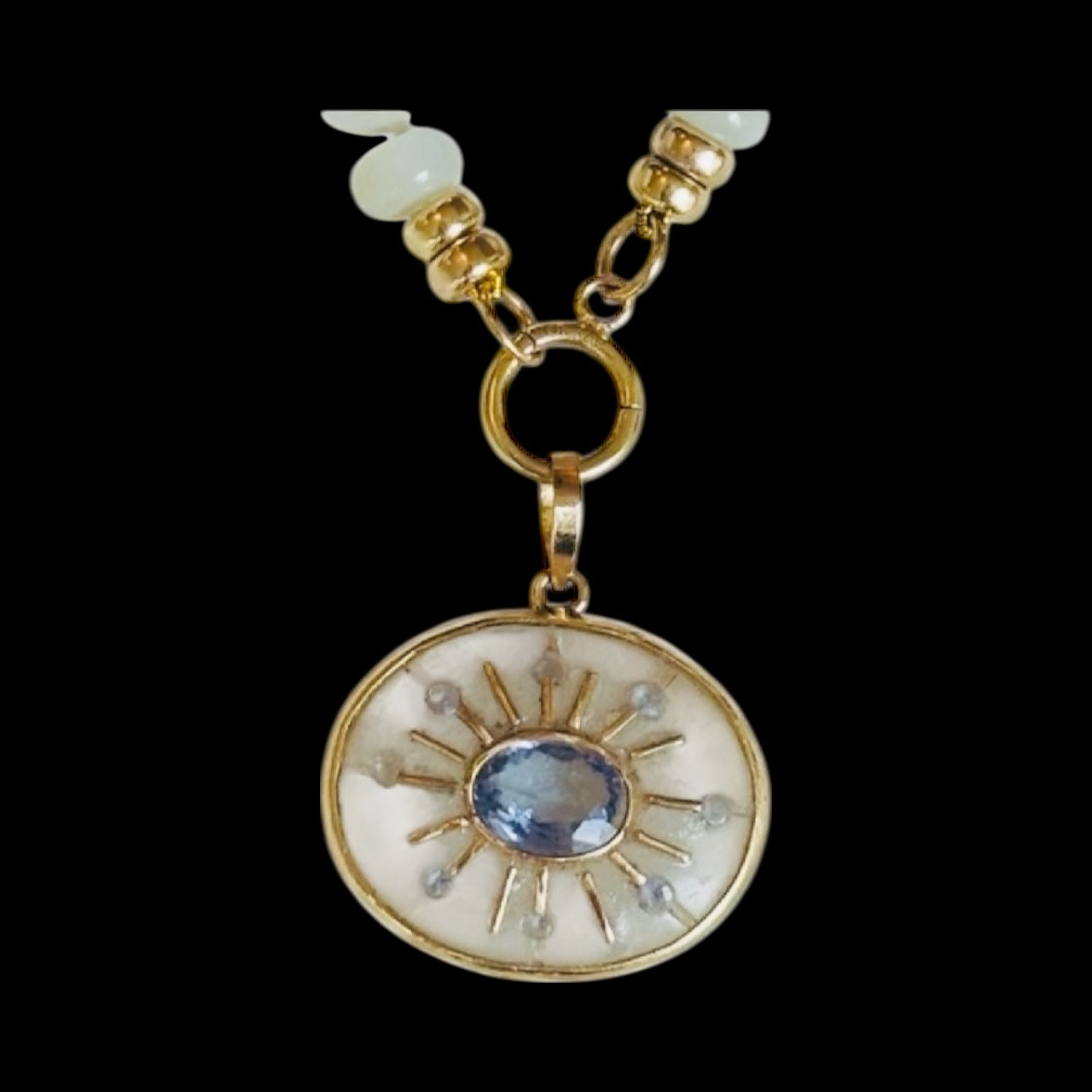 SOL Pendant, Moonstone with Tanzanites