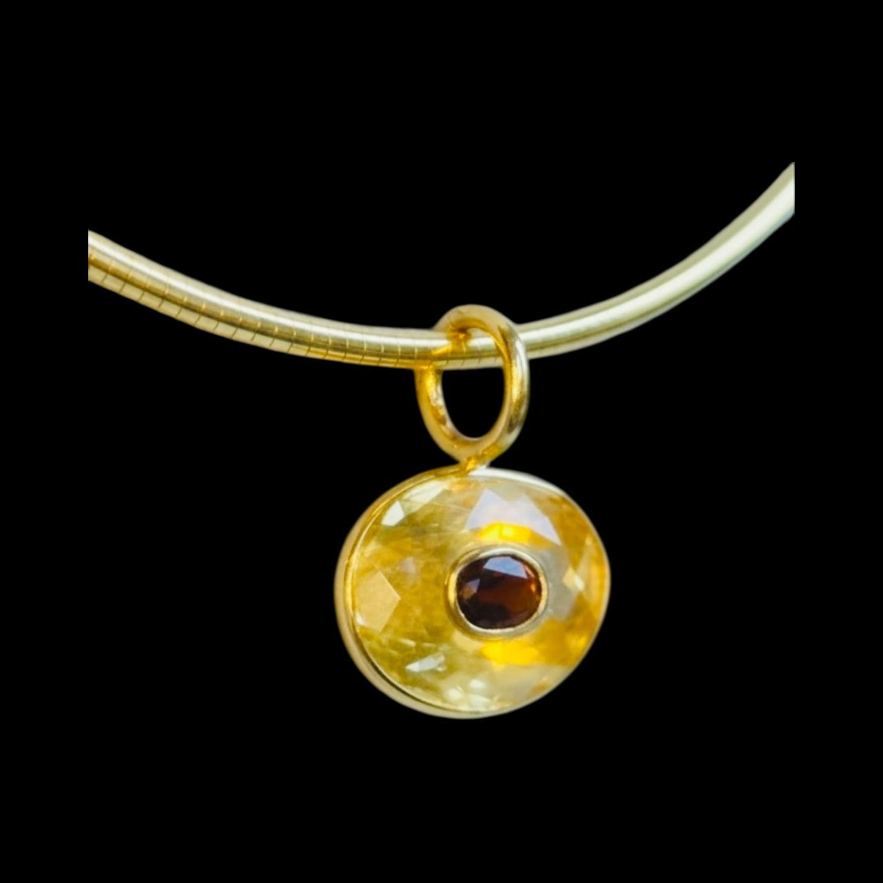 DISCO Pendant, Citrine with  Madeira Citrine