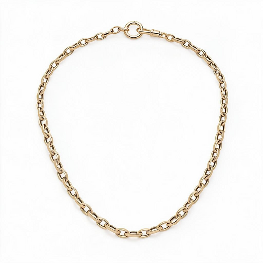 14k Gold Oval Rolo Chain with Enhancer