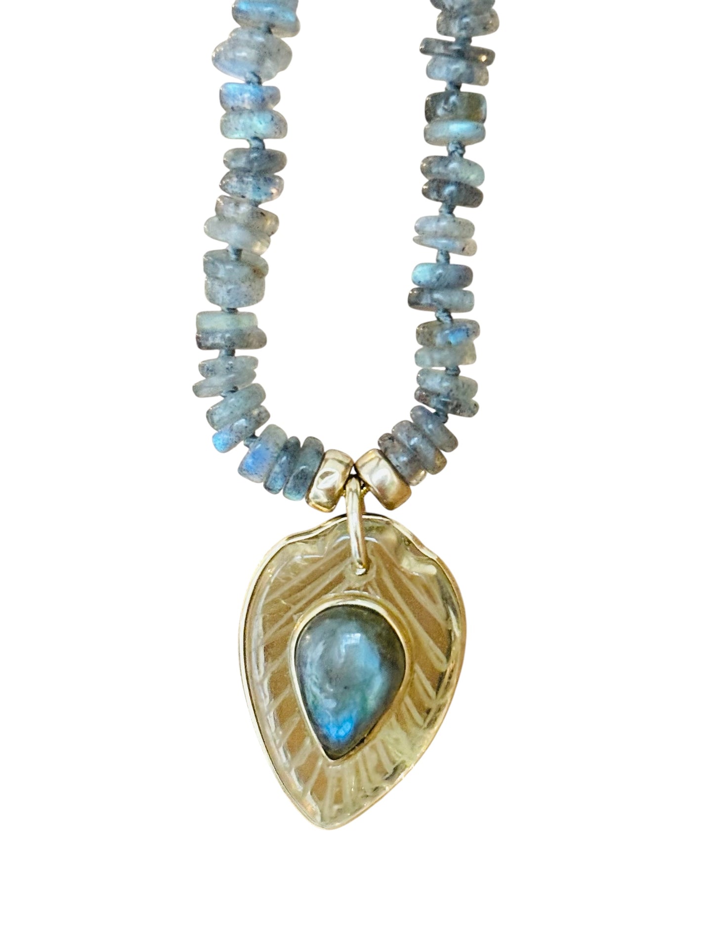Labradorite Necklace with Lemon Quartz & 14k Gold