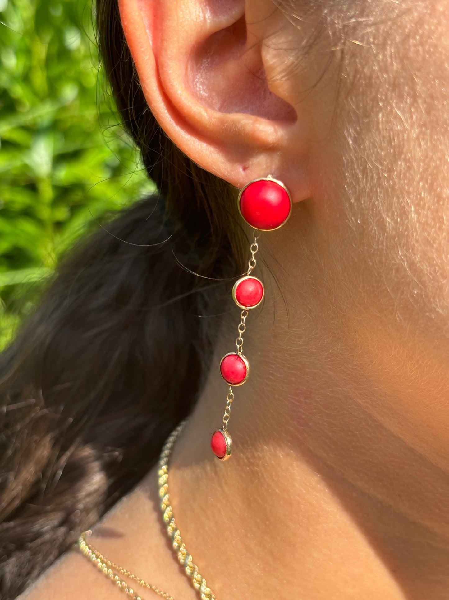 Red Coral Earrings