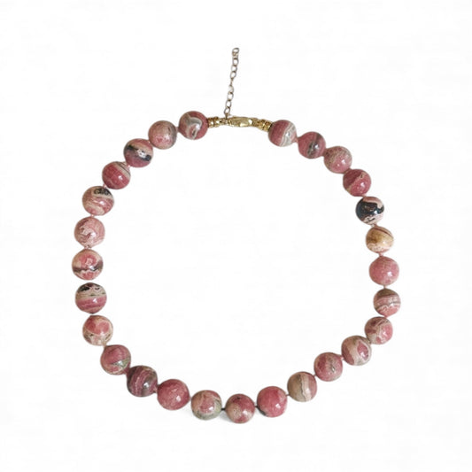 Rhodochrosite Ball Necklace