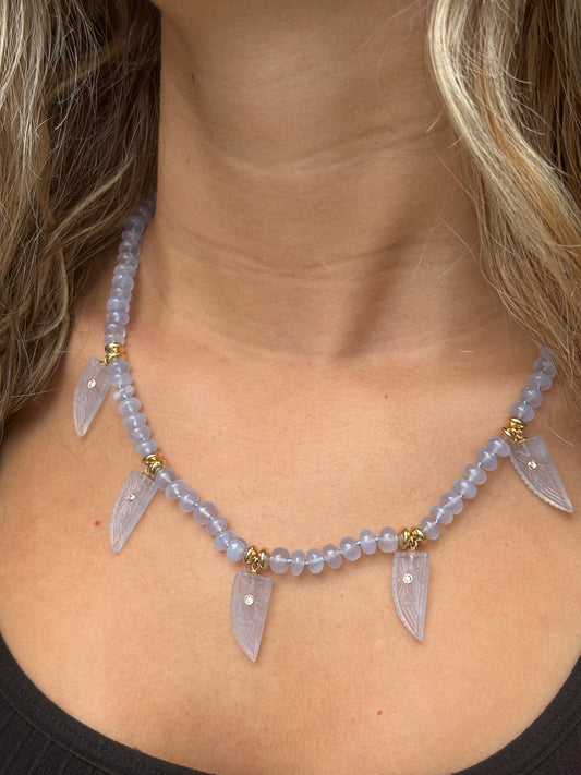 Chalcedony & Diamond Necklace