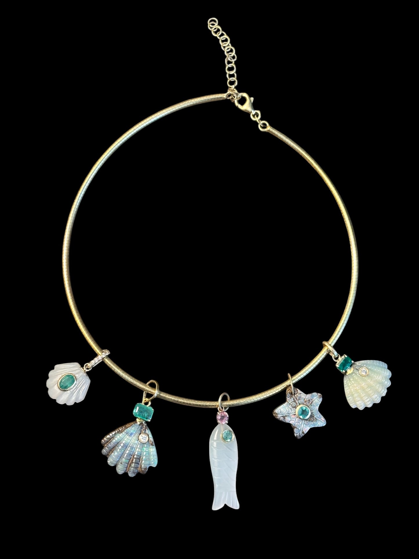 Perfect Poisson Pendant with Emerald & Pink Spinel