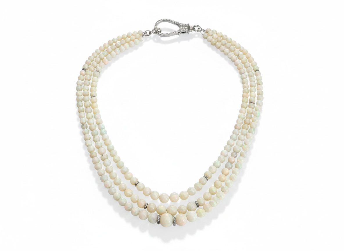 3 Strand Ethiopian Opal Necklace