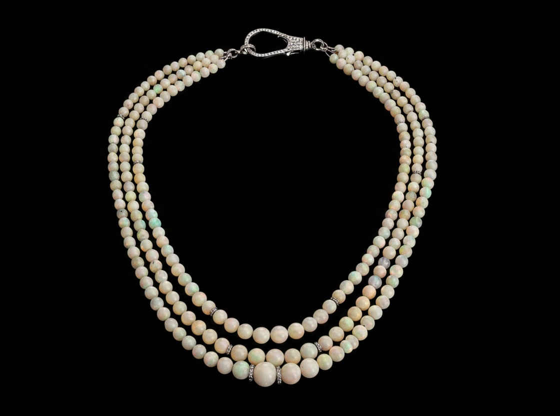 3 Strand Ethiopian Opal Necklace