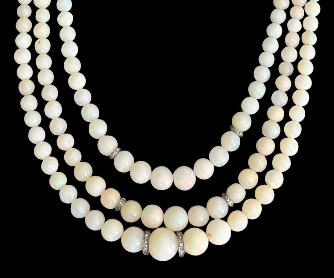 3 Strand Ethiopian Opal Necklace