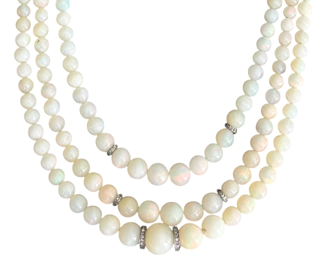 3 Strand Ethiopian Opal Necklace