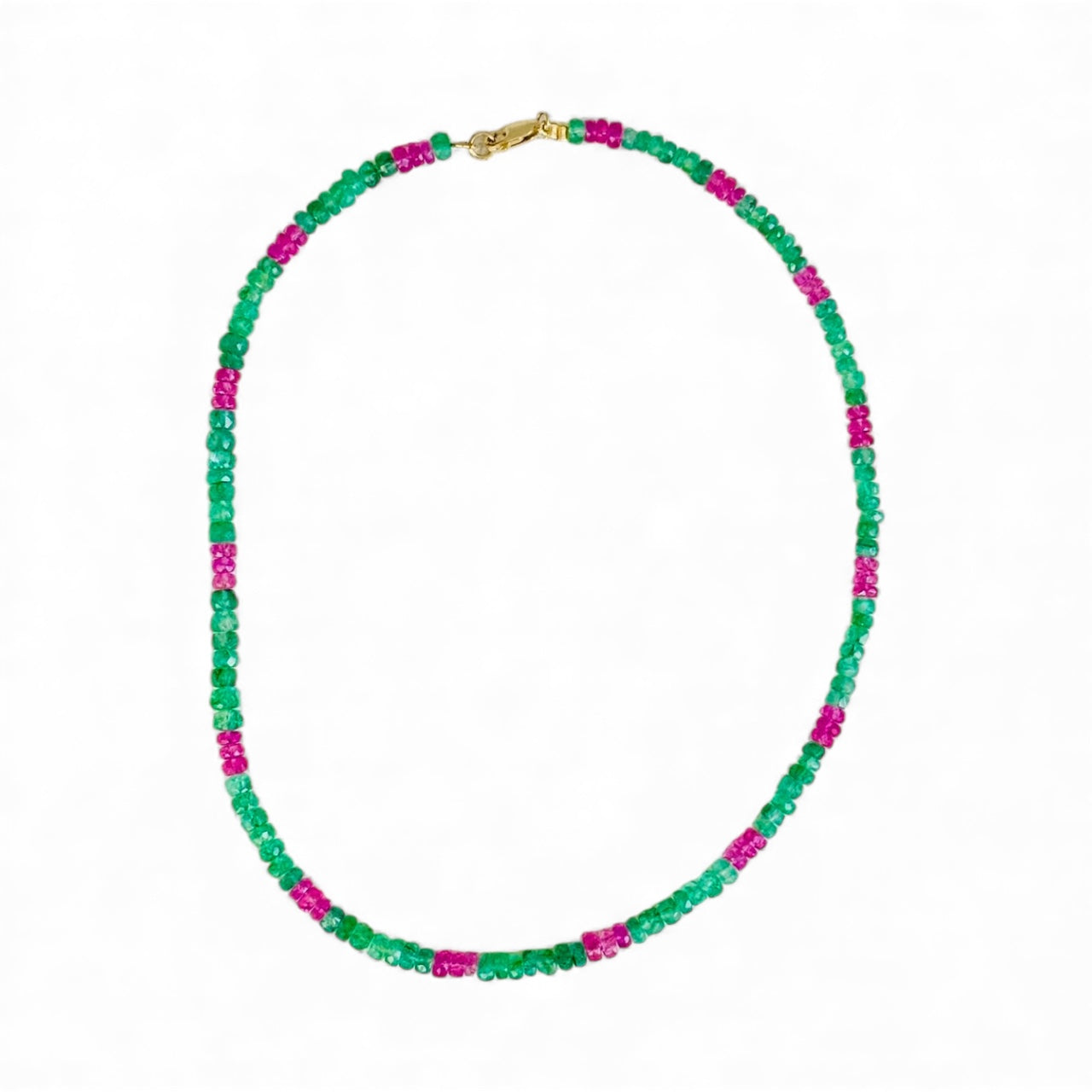 Emerald & Pink Sapphire Necklace